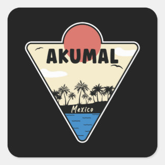 Sticker Carré Mer Akumal Mexique