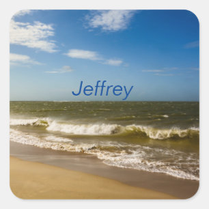 Sticker Carré Mer et vagues