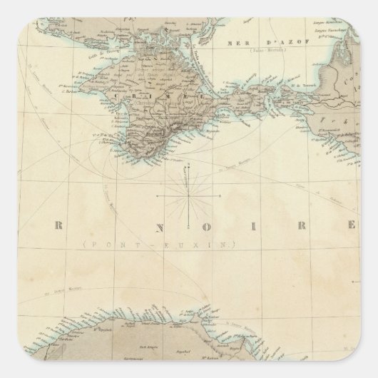 Sticker Carré Mer Noire (Devant)