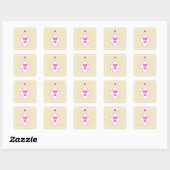 Sticker Carré Merci (Feuille)