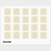 Sticker Carré Merci (Feuille)