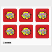 Sticker Carré Merci (Feuille)