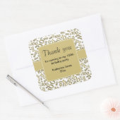 Sticker Carré Merci 100e Motif de numéro Or/Blanc - (Enveloppe)