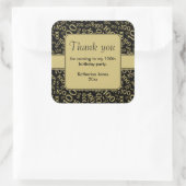 Sticker Carré Merci 100e Motif numérique noir/or (Sac)