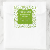 Sticker Carré Merci : 30e anniversaire Motif du numéro vert (Sac)