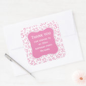 Sticker Carré Merci : 35e anniversaire Motif rose/blanc (Enveloppe)