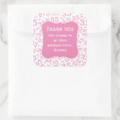 Sticker Carré Merci : 35e anniversaire Motif rose/blanc (Sac)