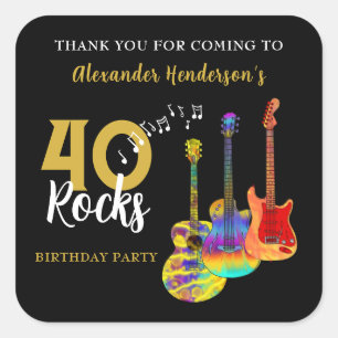 Sticker Carré Merci 40e anniversaire Guitar Rocks 40