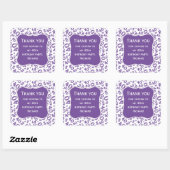 Sticker Carré Merci : 40e anniversaire Motif violet/blanc (Feuille)