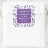Sticker Carré Merci : 40e anniversaire Motif violet/blanc (Sac)