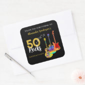 Sticker Carré Merci 50e anniversaire Guitar Rocks 50 (Enveloppe)