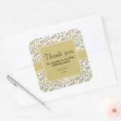 Sticker Carré Merci 60e anniversaire Numéro Motif Or/Blanc (Enveloppe)