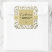 Sticker Carré Merci 60e anniversaire Numéro Motif Or/Blanc (Sac)