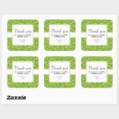 Sticker Carré Merci 60e anniversaire Numéro Motif Vert/Blanc (Feuille)