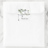 Sticker Carré Merci à feuilles vertes (Sac)