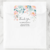 Sticker Carré Merci à la frontière rose et verte (Sac)