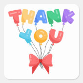 Sticker Carré Merci arc-en-ciel moderne Anniversaire (Devant)