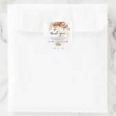 Sticker Carré Merci Automne eucalyptus Douche Automne Mariage (Sac)