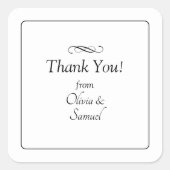 Sticker Carré Merci ! avec Noms, Défilement Infini Noir Blanc (Devant)