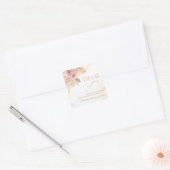 Sticker Carré Merci Baby shower Boho Pampas Thème Grass (Enveloppe)