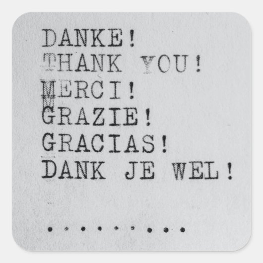 Sticker Carré Merci Beaucoup Langues (Devant)