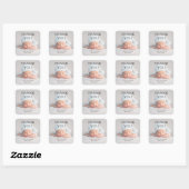 Sticker Carré Merci bébé nouveau-né Baby shower Script (Feuille)