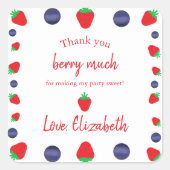 Sticker Carré Merci Berry Beaucoup de Merci d'anniversaire (Devant)