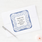 Sticker Carré Merci : Bleu/Blanc Numéro 65 Motif - Support (Enveloppe)