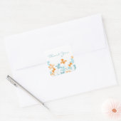 Sticker Carré Merci bleu orange Mariage (Enveloppe)