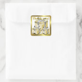 Sticker Carré Merci boîte cadeau or (Sac)