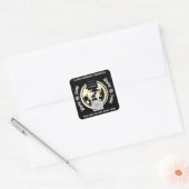 Sticker Carré Merci Business QR Code Logo Or Noir (Enveloppe)