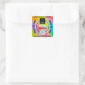 Sticker Carré Merci Business QR Code Logo Rainbow Holographic (Sac)