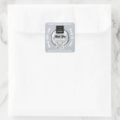 Sticker Carré Merci Business QR Code Logo Silver MAP Globe Gray (Sac)
