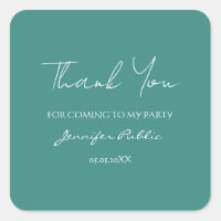 Merci Calligraphie Texte Turquoise Bleu Vert