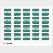 Sticker Carré Merci Celtic Knot - Diamant bleu vert (Feuille)