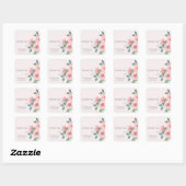 Sticker Carré Merci | Chic Rose Floral Entreprise (Feuille)