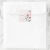 Sticker Carré Merci | Chic Rose Floral Entreprise (Sac)