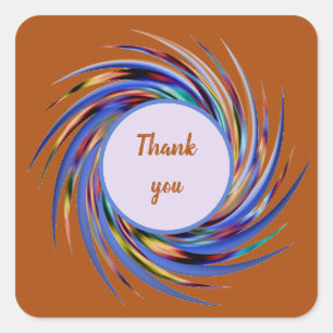 Sticker Carré Merci Chute Couleur Spirale Motif Appréciation