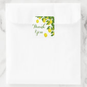 Sticker Carré Merci Citrus Jaune Fête de Mariage Vert Citron (Sac)