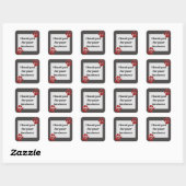 Sticker Carré Merci client Bright Red Empreinte de patte (Feuille)