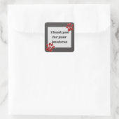 Sticker Carré Merci client Bright Red Empreinte de patte (Sac)