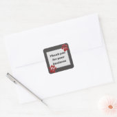 Sticker Carré Merci client Bright Red Empreinte de patte (Enveloppe)