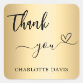 Sticker Carré Merci coeur or (Devant)