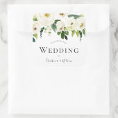 Sticker Carré Merci d'accueil Mariage Fleurs de Champagne Blanch (Sac)