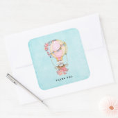 Sticker Carré Merci d'aquarelle à air chaud (Enveloppe)