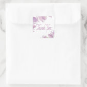 Sticker Carré Merci d'aquarelle Florale Fleurs violettes Mariage (Sac)