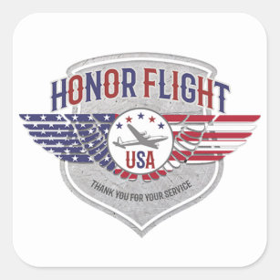 Sticker Carré Merci d'autocollants de vol d'honneur pour votre