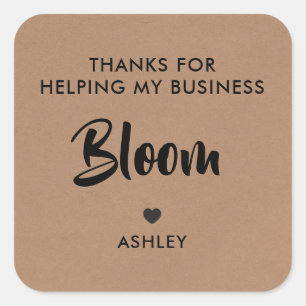Sticker Carré Merci d'avoir aidé My Business Bloom Gift Tag,