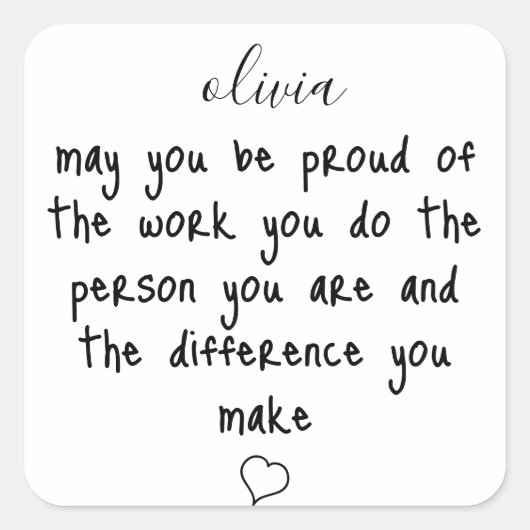 Sticker Carré Merci D'Avoir Apprécié Les Employés (Devant)