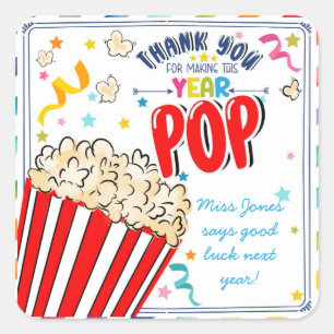 Sticker Carré merci d'avoir fait cette année pop classe quitter